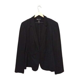 LANE Bryant Black Rayon Ponte Stretch Single Breasted Blazer Sz 24